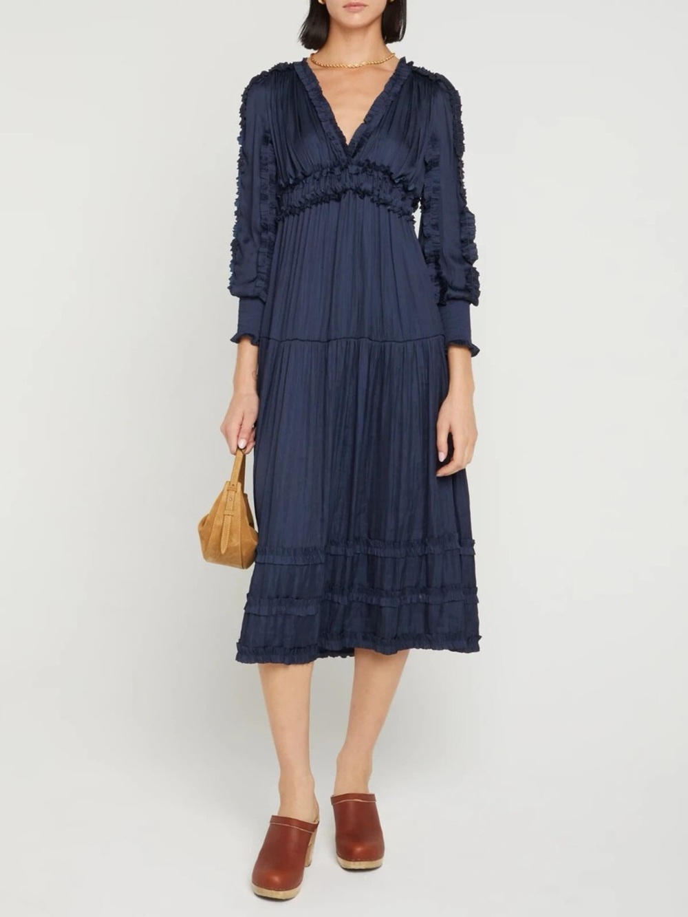 NWOT ONE PRETTY TIME OPT | Tianna Navy Midi Dress, Large